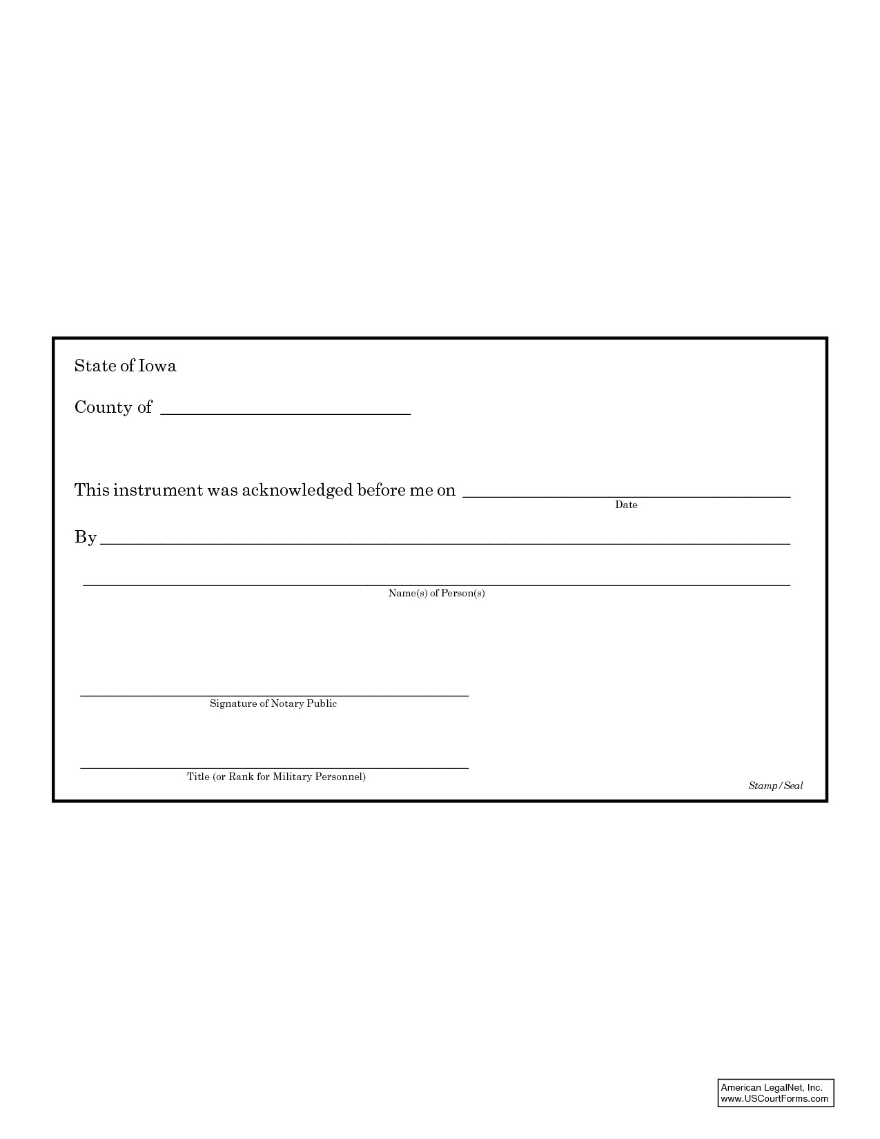 Printable Notary Receipt Template