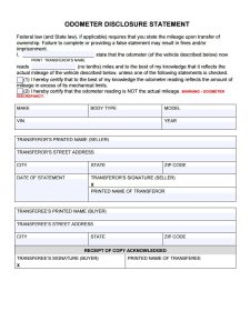 Printable Odometer Disclosure Statement Form