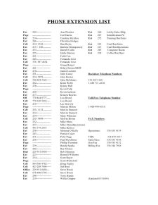 Printable Phone Extension List Template Example