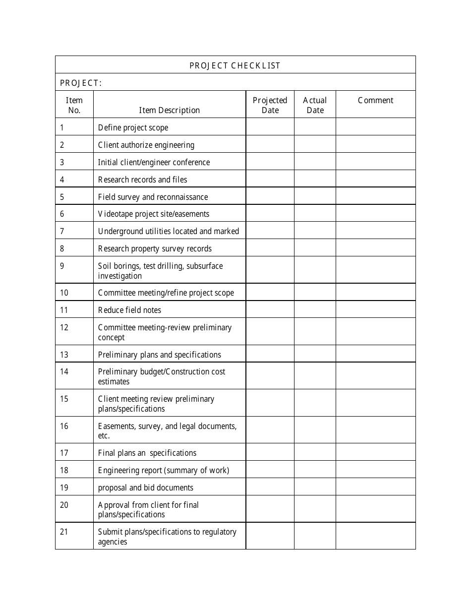 Printable Project Completion Checklist Template | Templateral