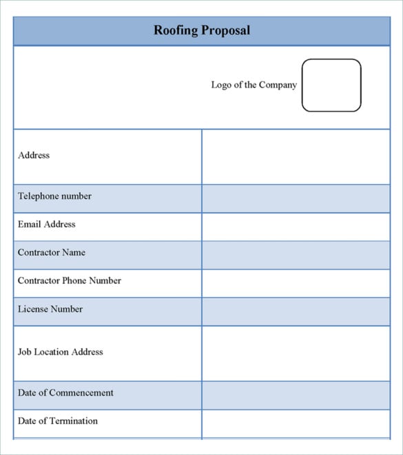 Printable Roof Estimate Template