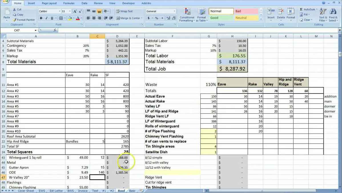 Printable Siding Estimate Template Example