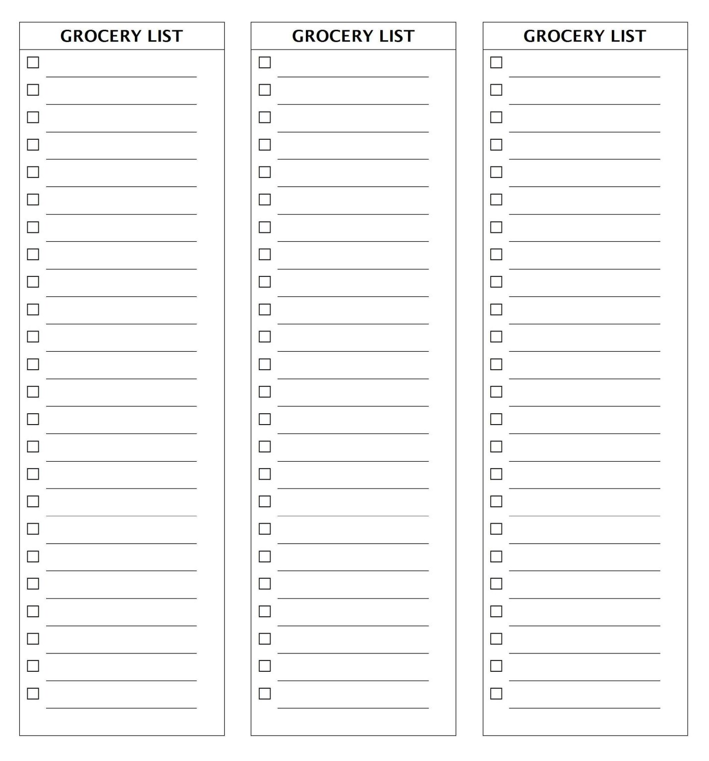 Printable Simple Grocery List Template Sample Templateral