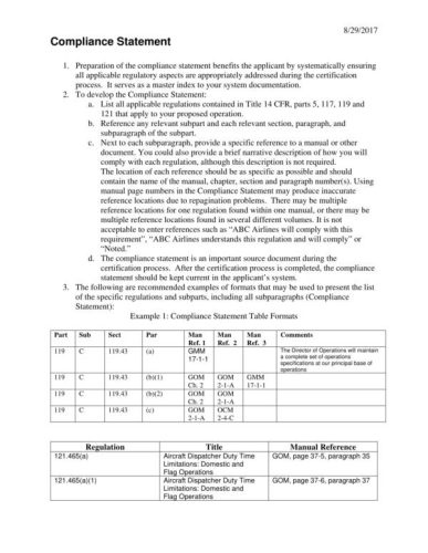 Printable Statement of Compliance Template Example | Templateral