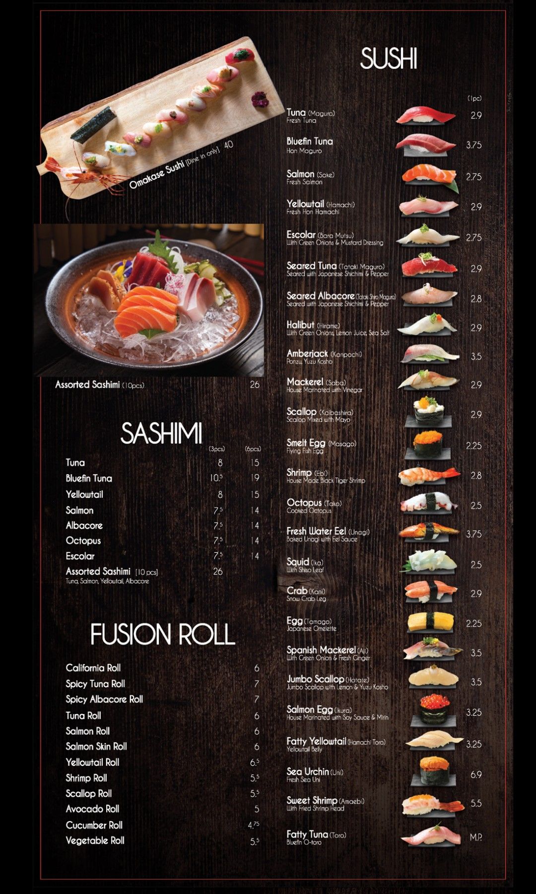 Printable Sushi Menu Template