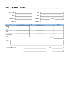 Printable Travel Advance Request Form | Templateral