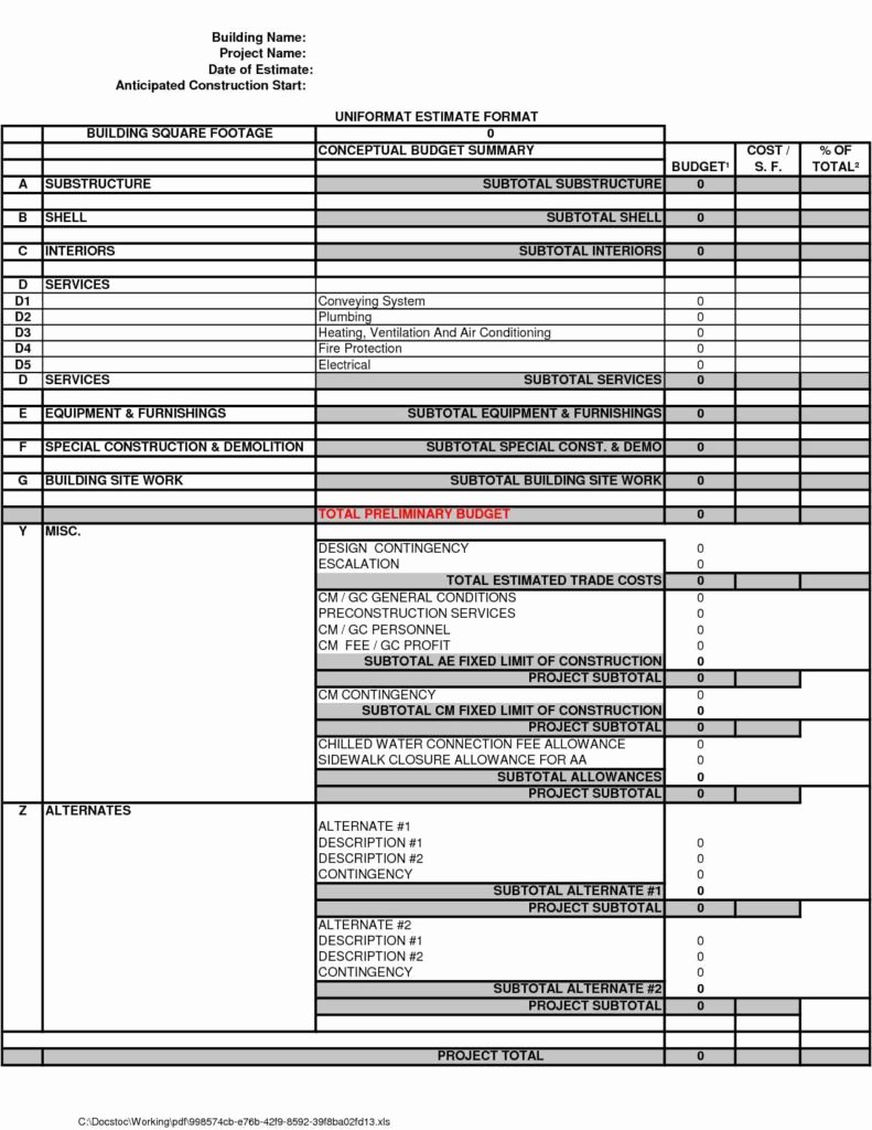 Printable Water Damage Estimate Template