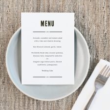 Printable Wedding Menu Template Example