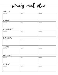 Printable Weekly Catering Menu Template