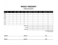 Printable Weekly Timesheet Template