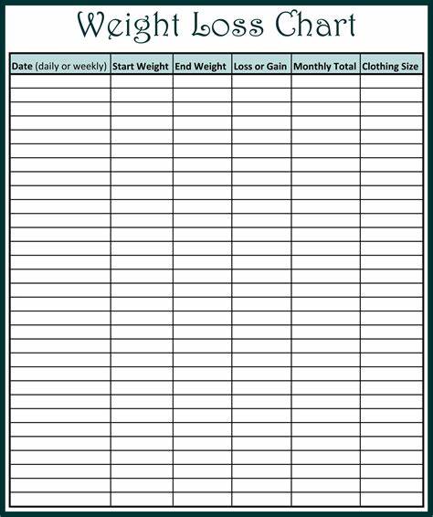 Printable Weight Loss Log Template Example