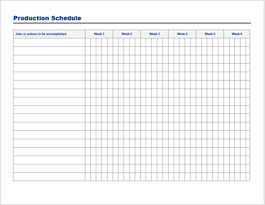 Production Shift Schedule Template Example