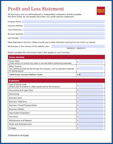 √ Free Printable Profit And Loss Statement PDF