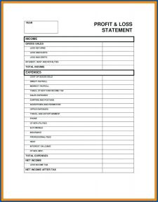 Profit And Loss Template Google Docs Example