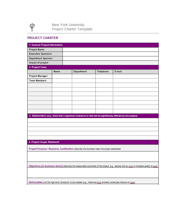 Project Charter Template