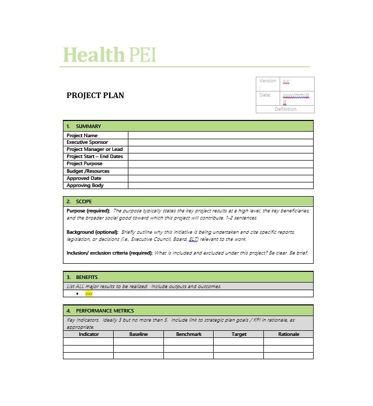 Project Charter Template