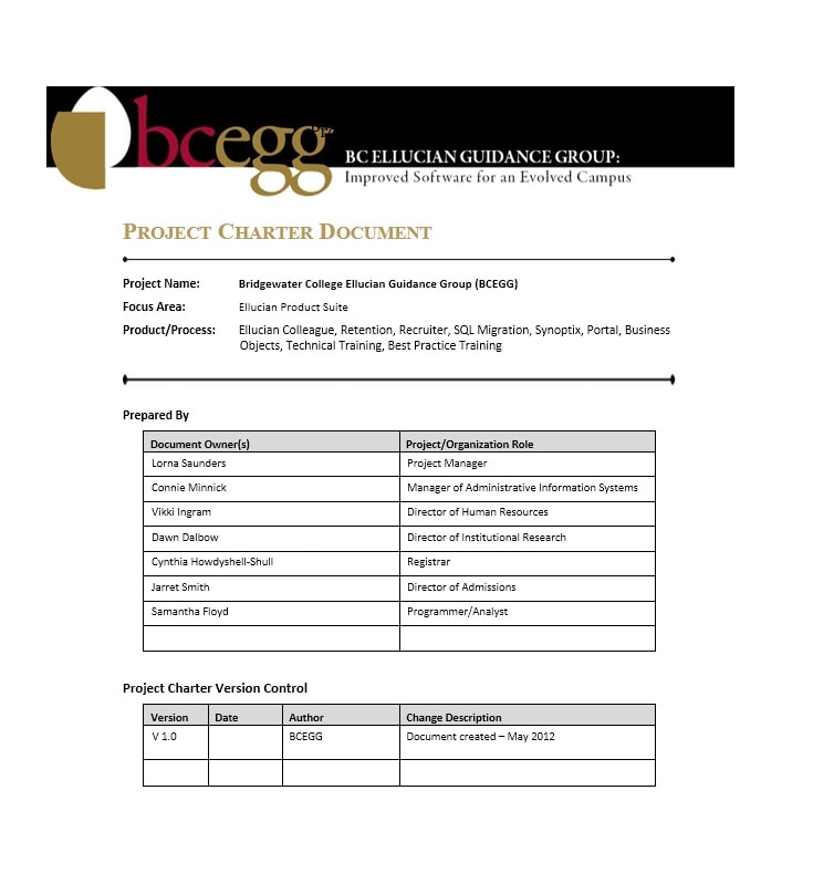 Project Charter Template