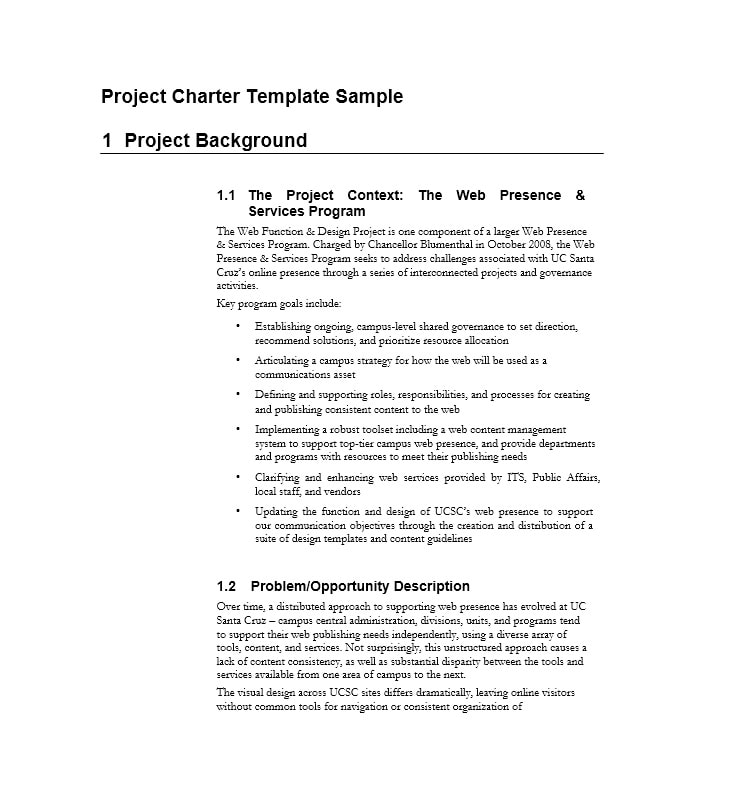 Project Charter Template