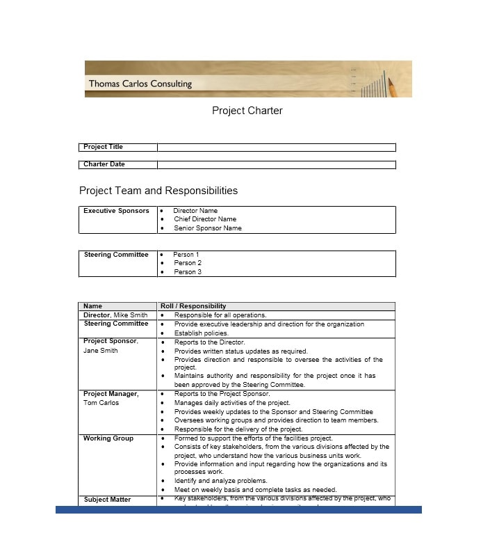 Project Charter Template