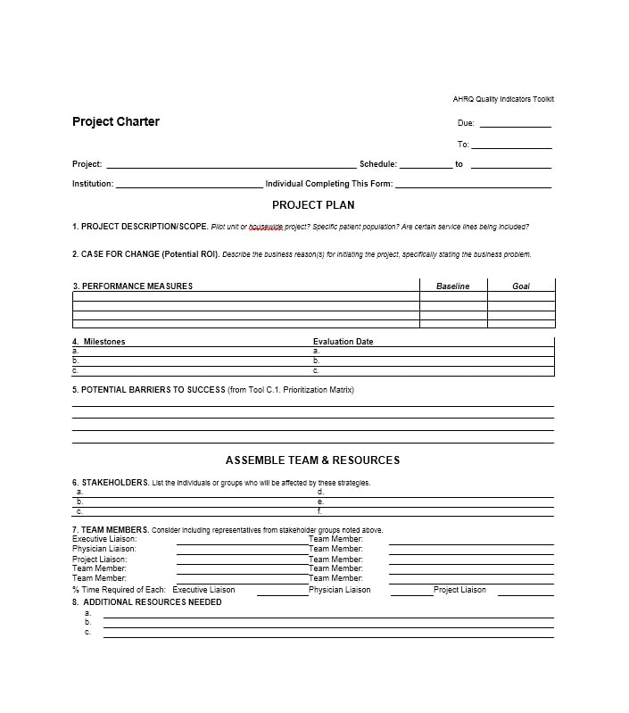 Project Charter Template