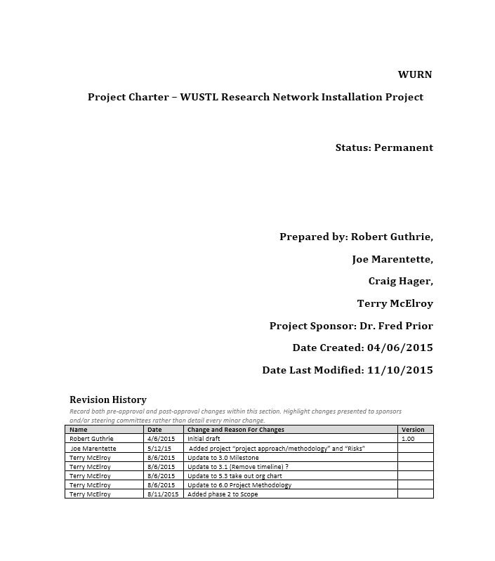 Project Charter Template