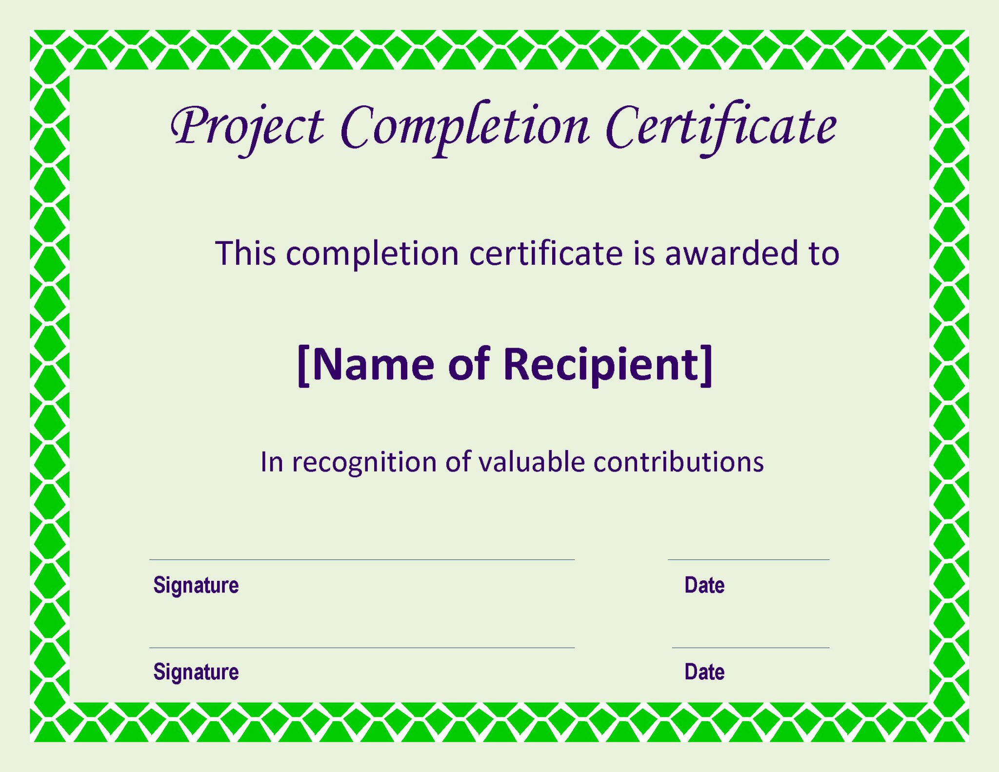 Certificate Of Completion Project | Templates At for Certificate Of Completion Construction Templates