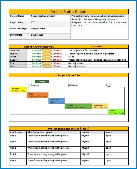 Project Report Template Sample