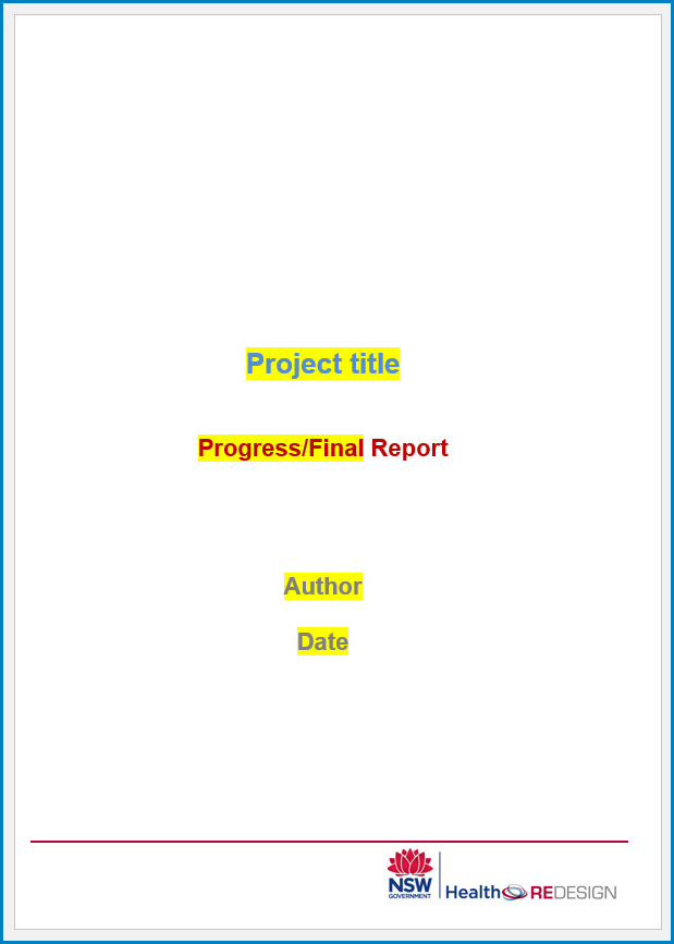 Free Printable Project Report Template