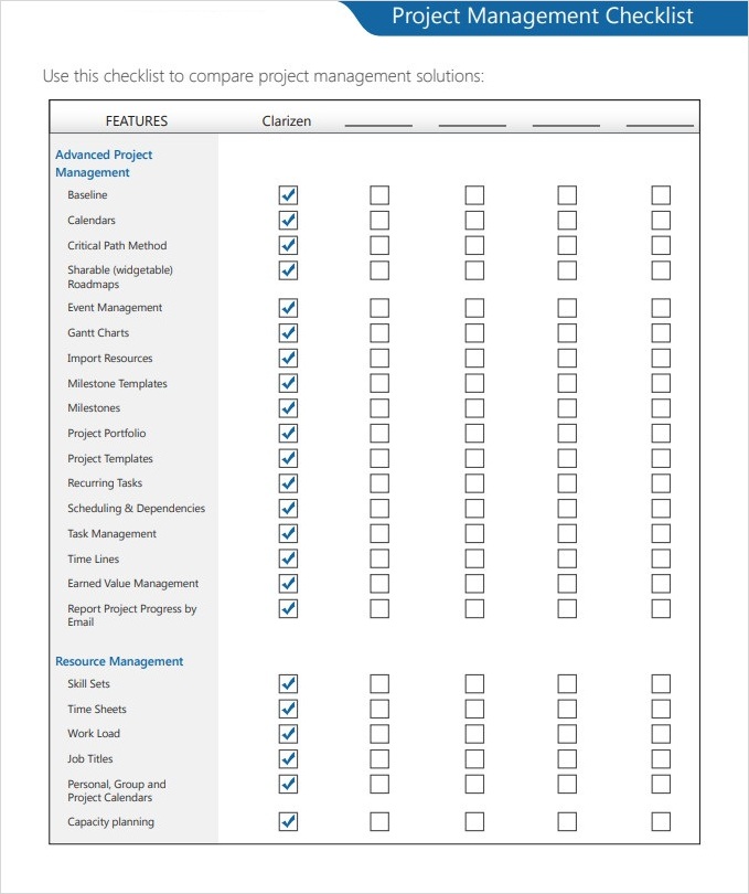 Project Risk Management Checklist Sample