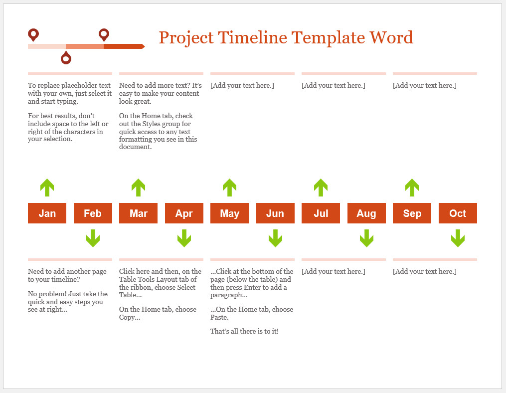 Free Customizable Project Timeline Template Word