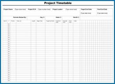 √ Free Editable Project Timetable Template