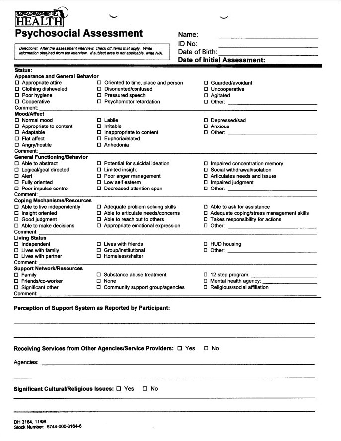 Psychological Assessment Report Template