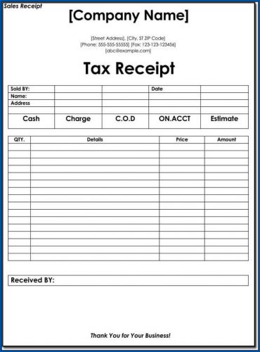 √ Free Printable Property Tax Receipt Template