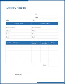 √ Free Printable Delivery Receipt Template