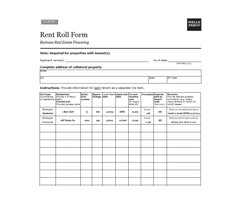 Rent Roll Template