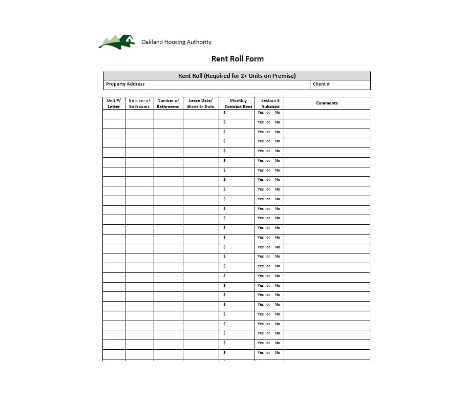 Rent Roll Template