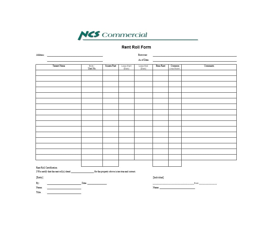 Rent Roll Template