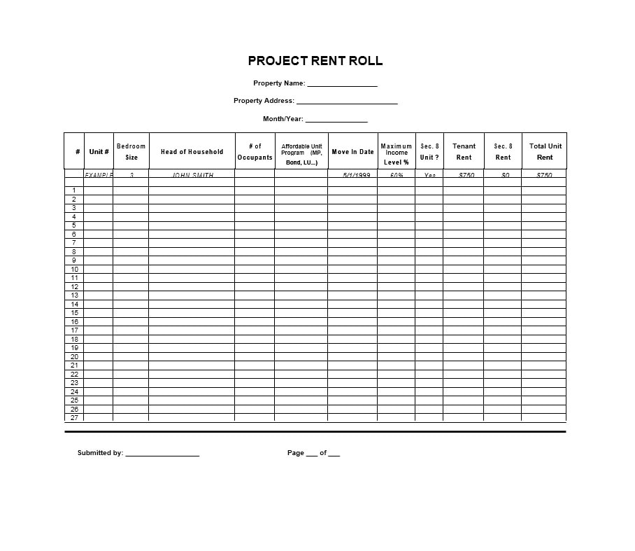 Rent Roll Template