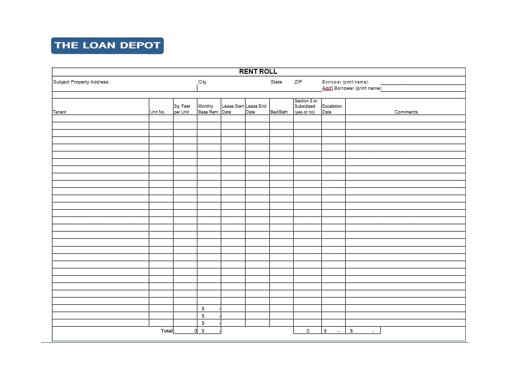 Rent Roll Template