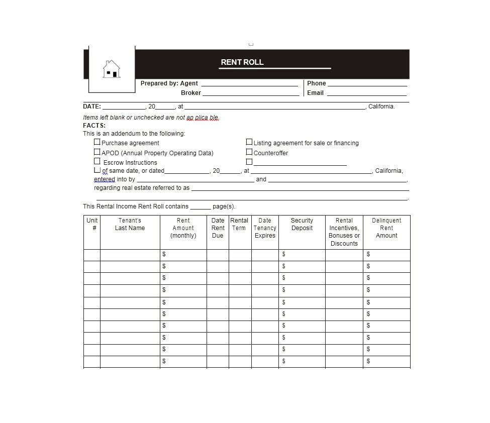 Rent Roll Template