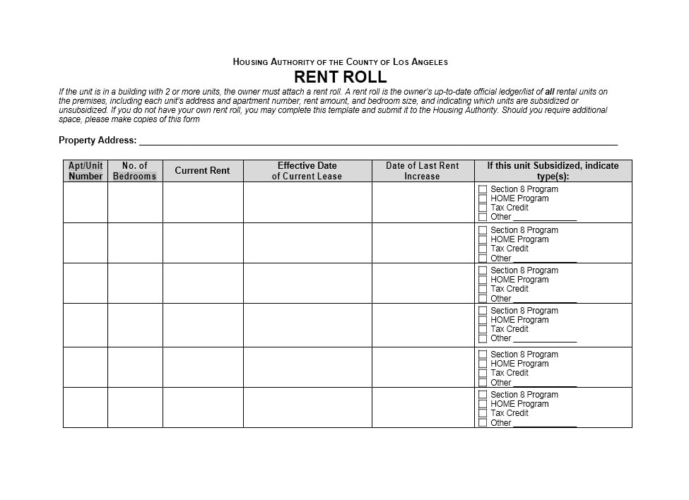 Rent Roll Template