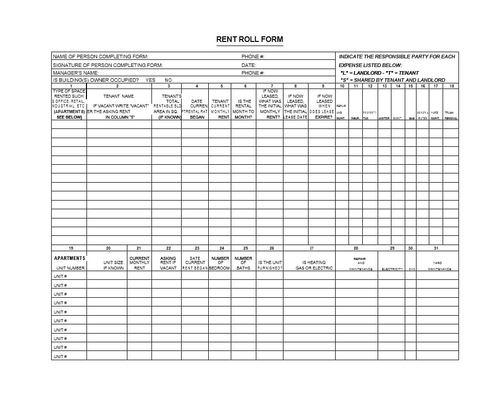 Rent Roll Template