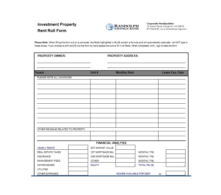 Rent Roll Template