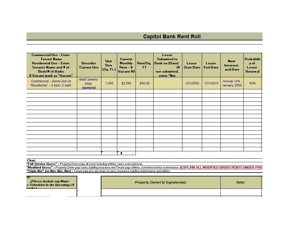 Rent Roll Template