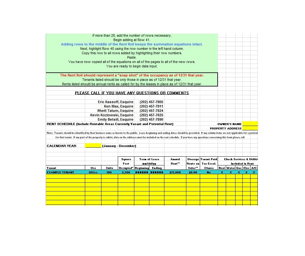 Rent Roll Template