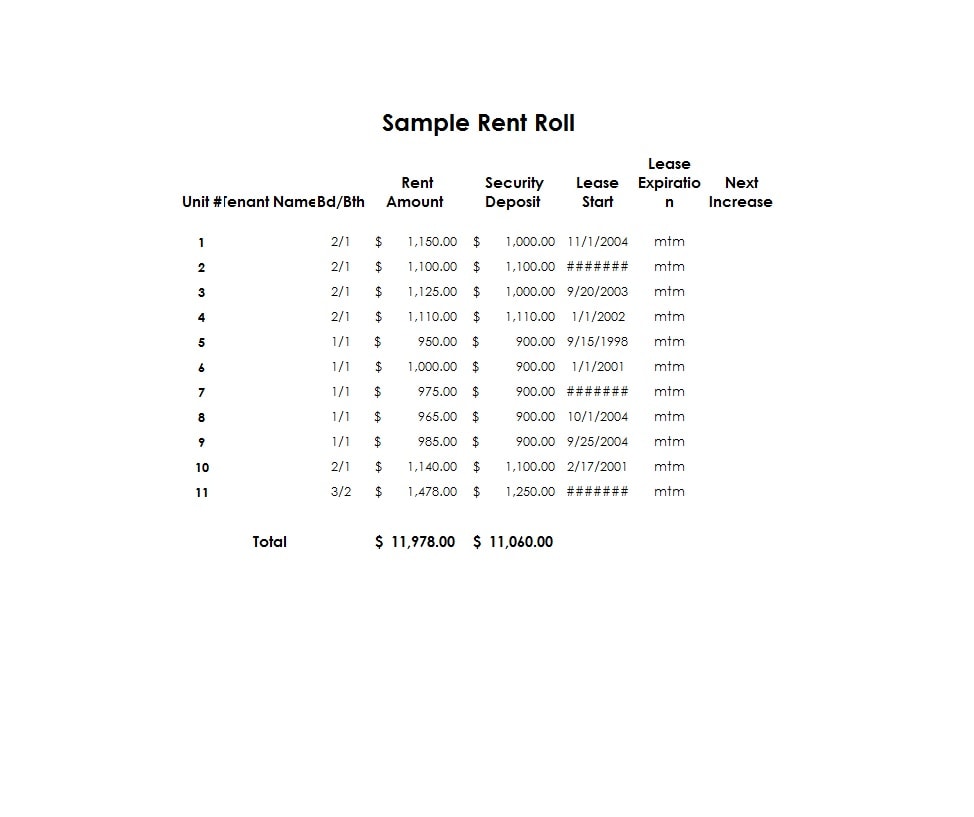 Rent Roll Template