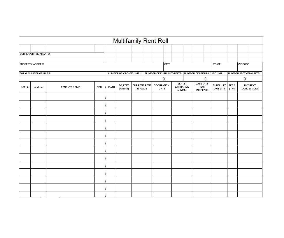 Rent Roll Template