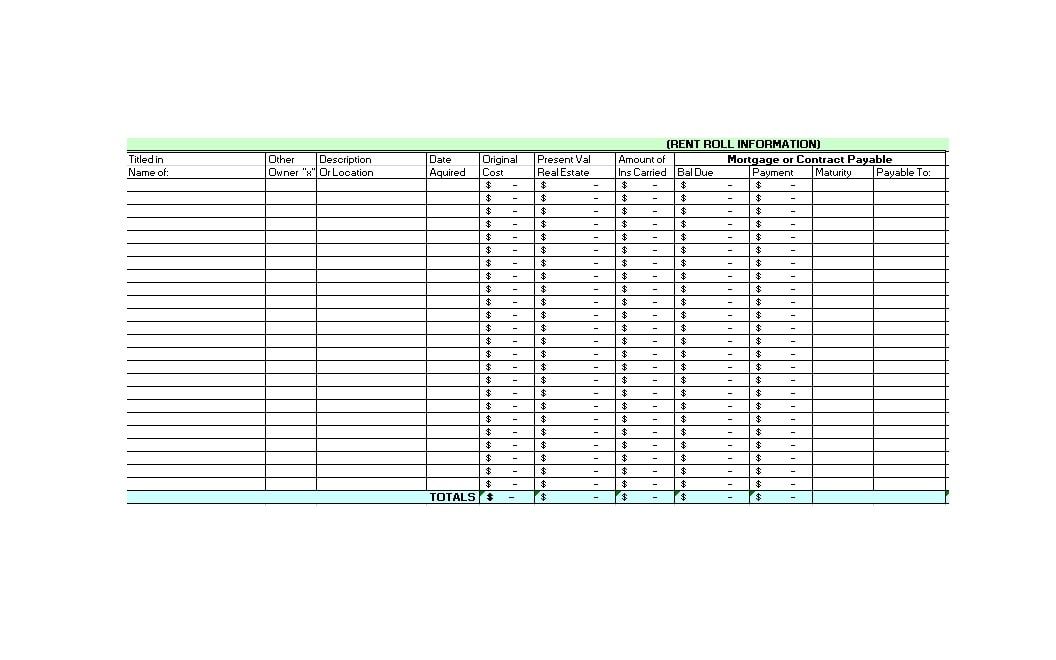 Rent Roll Template