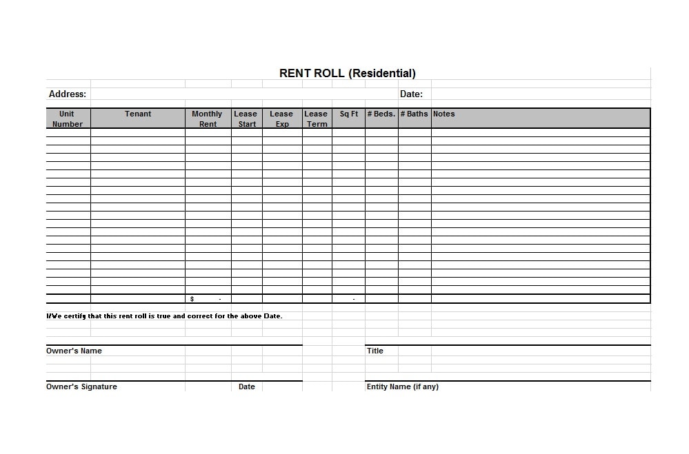 Rent Roll Template