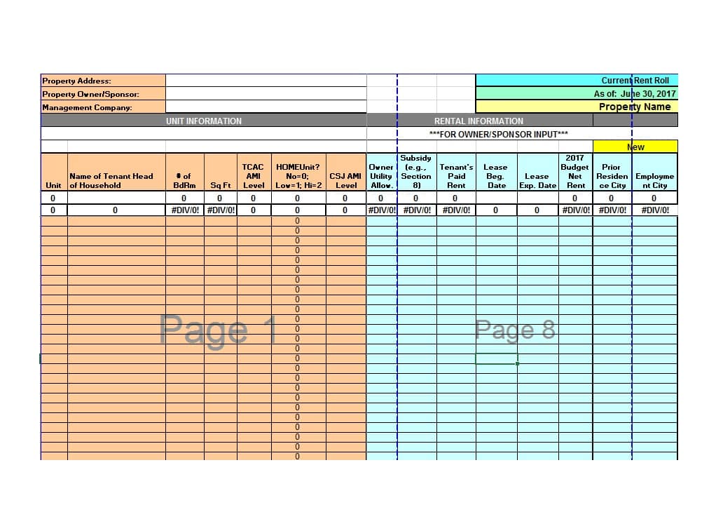 Rent Roll Template